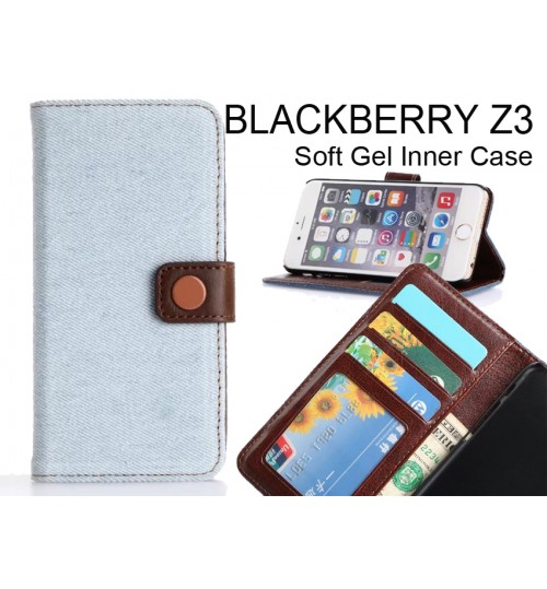 Blackberry Z3  case ultra slim retro jeans wallet case