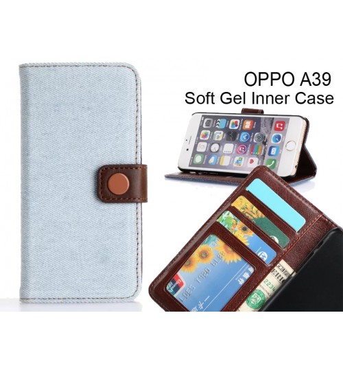 OPPO A39  case ultra slim retro jeans wallet case