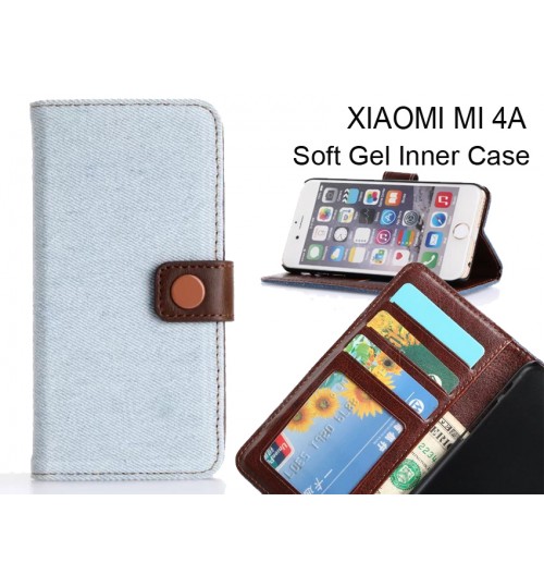 Xiaomi Redmi 4a  Case Ultra Slim Retro Jeans Wallet Case - Blue