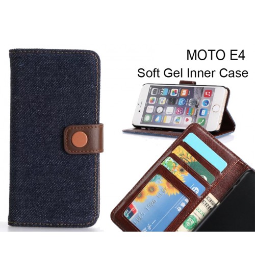 MOTO E4  case ultra slim retro jeans wallet case