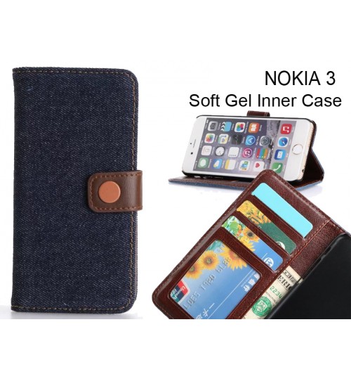 Nokia 3 case ultra slim retro jeans wallet case