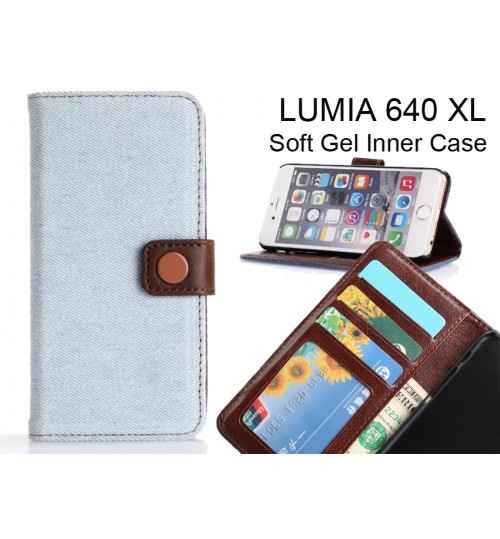 Microsoft Lumia 640 XL case ultra slim retro jeans wallet case