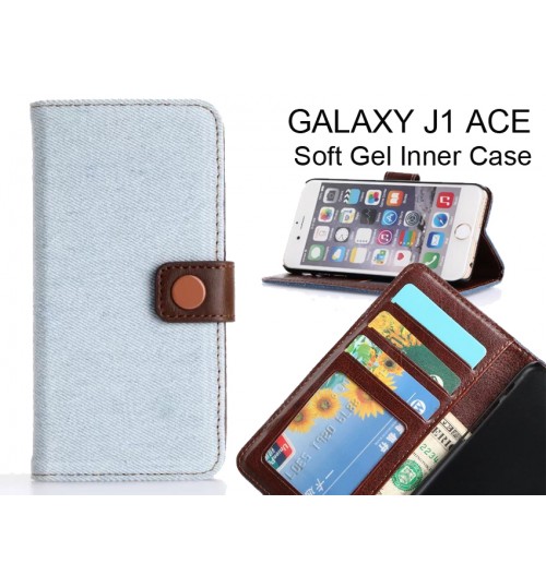Galaxy J1 Ace case ultra slim retro jeans wallet case