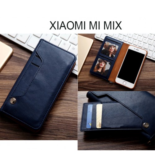 Xiaomi Mi Mix Case Slim Leather Wallet Case 6 Cards 2 Id Magnet - Blue