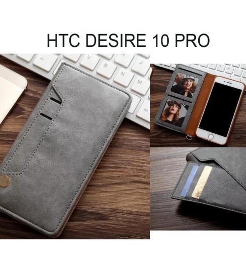 HTC Desire 10 Pro CASE slim leather wallet case 6 cards 2 ID magnet