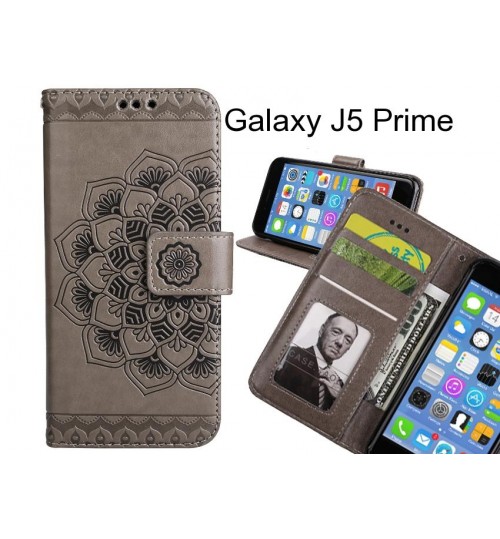 Galaxy J5 Prime Case Premium leather Embossing wallet flip case