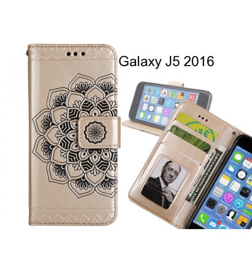 Galaxy J5 2016 Case Premium leather Embossing wallet flip case