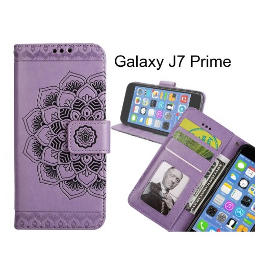 Galaxy J7 Prime Case Premium leather Embossing wallet flip case