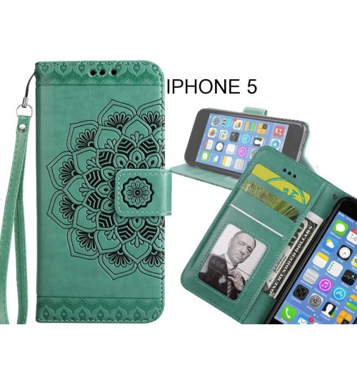 IPHONE 5 Case Premium leather Embossing wallet flip case