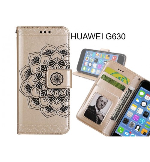 HUAWEI G630 Case Premium leather Embossing wallet flip case