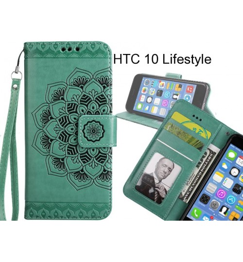 HTC 10 Lifestyle Case Premium leather Embossing wallet flip case