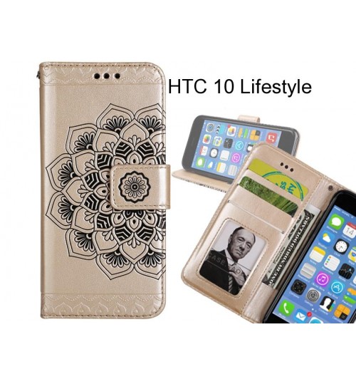 HTC 10 Lifestyle Case Premium leather Embossing wallet flip case