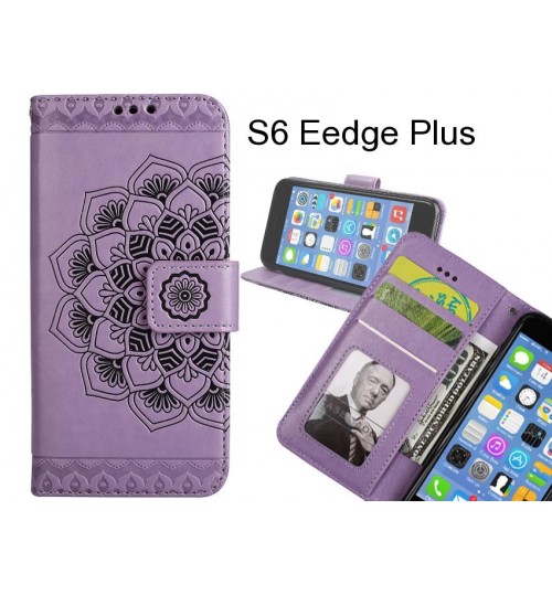 S6 Eedge Plus Case Premium leather Embossing wallet flip case