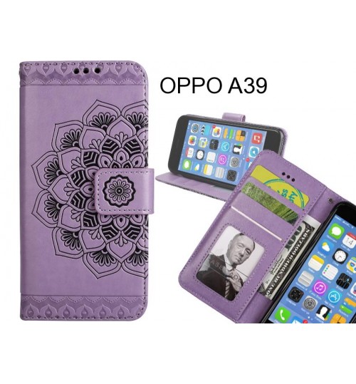 OPPO A39 Case Premium leather Embossing wallet flip case