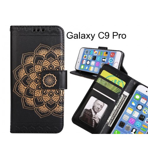 Galaxy C9 Pro Case Premium leather Embossing wallet flip case