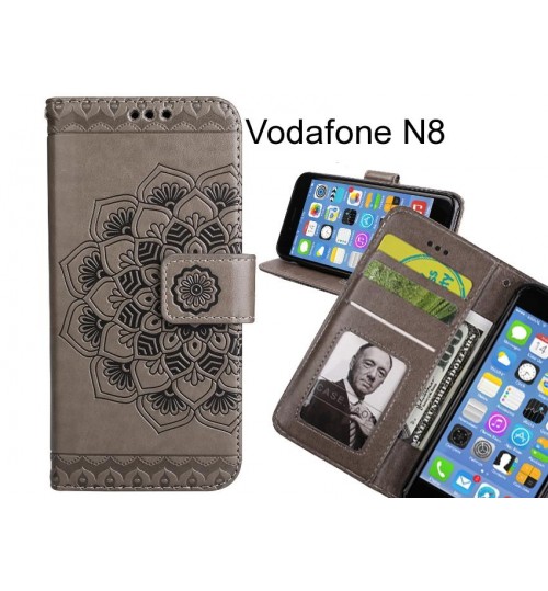 Vodafone N8 Case Premium leather Embossing wallet flip case