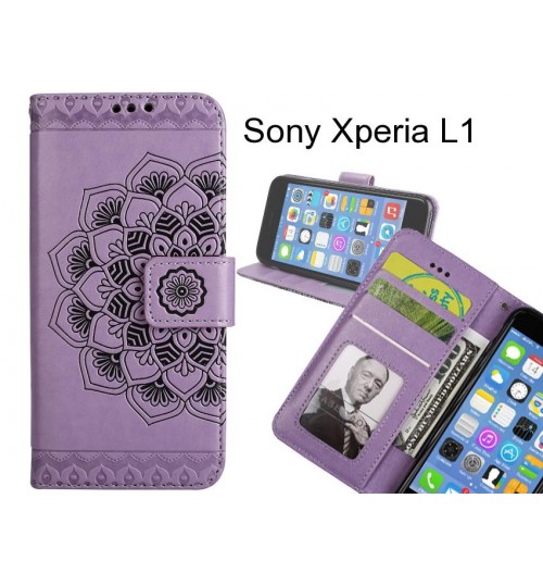 Sony Xperia L1 Case Premium leather Embossing wallet flip case