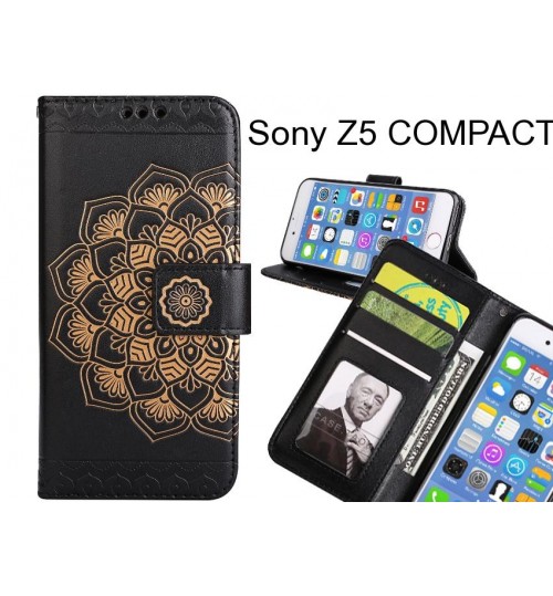 Sony Z5 COMPACT Case Premium leather Embossing wallet flip case