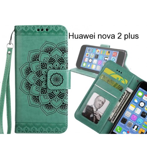 Huawei nova 2 plus Case Premium leather Embossing wallet flip case