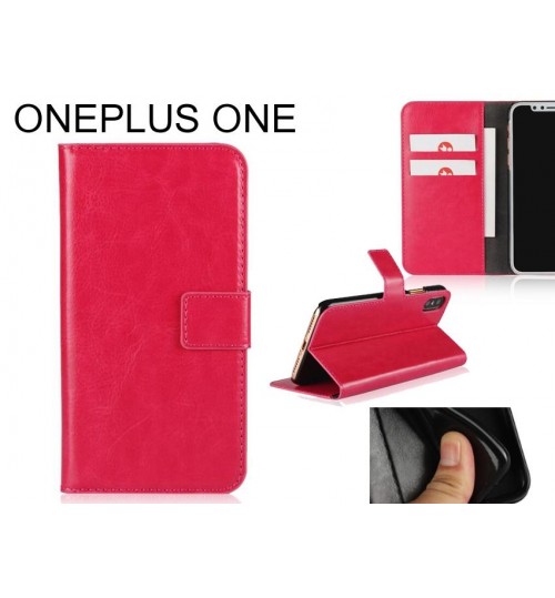 Oneplus One Case Fine Leather Wallet Case - Red