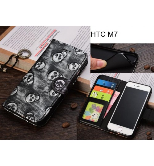 HTC M7  Leather Wallet Case Cover