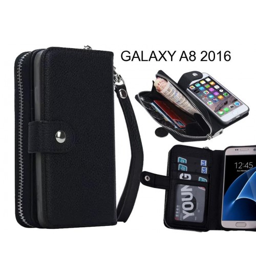 Galaxy A8 2016  Case Coin Wallet Case Full Wallet Leather Case - Black
