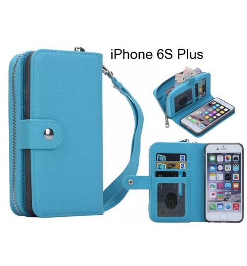 Iphone 6s Plus  Case Coin Wallet Case Full Wallet Leather Case - Blue