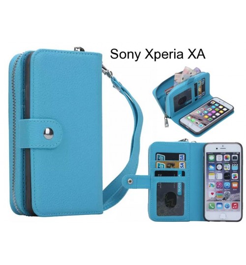 Sony Xperia Xa  Case Coin Wallet Case Full Wallet Leather Case - Sky Blue