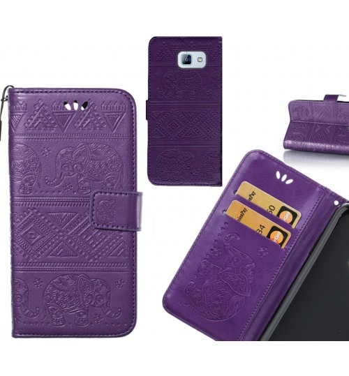 GALAXY A8 2016 case Wallet Leather flip case Embossed Elephant Pattern