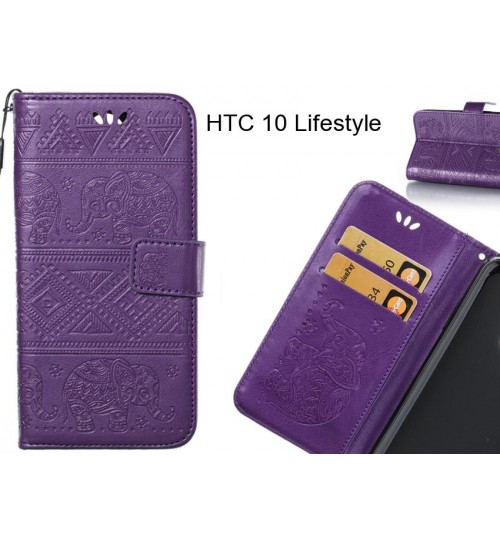 HTC 10 Lifestyle case Wallet Leather flip case Embossed Elephant Pattern