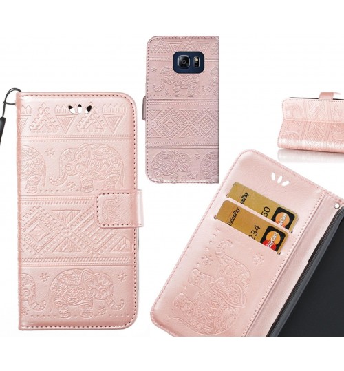S6 Edge Plus case Wallet Leather flip case Embossed Elephant Pattern