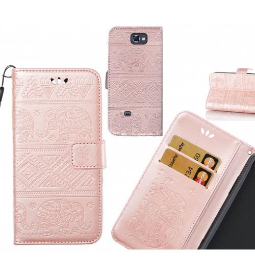 Galaxy Note 2 case Wallet Leather flip case Embossed Elephant Pattern