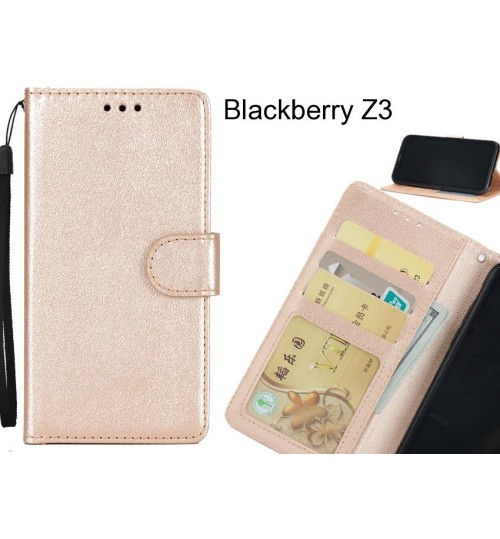 Blackberry Z3  Case Silk Texture Leather Wallet Case - Gold