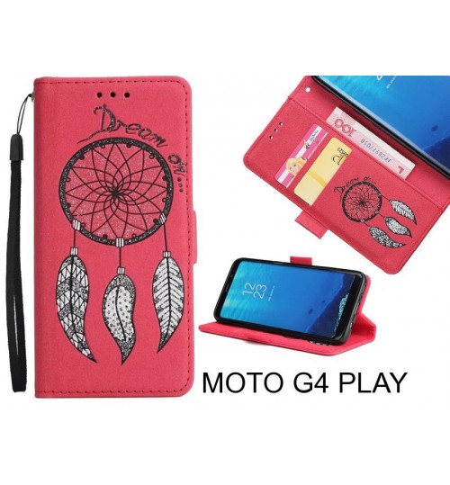 MOTO G4 PLAY case Dream Cather Leather Wallet cover case