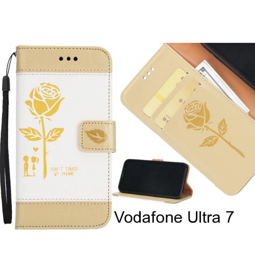 Vodafone Ultra 7 case 3D Embossed Rose Floral Leather Wallet cover case