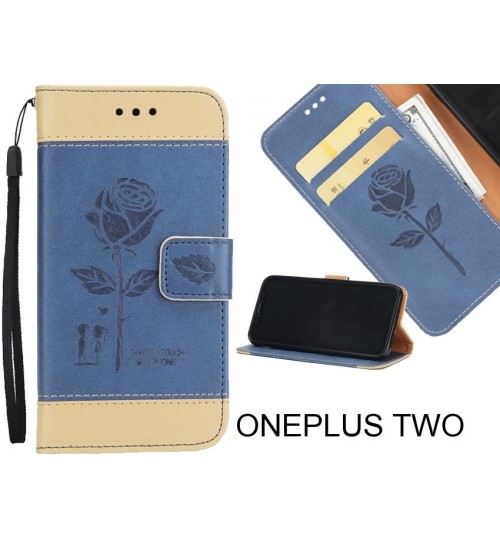 ONEPLUS TWO case 3D Embossed Rose Floral Leather Wallet cover case