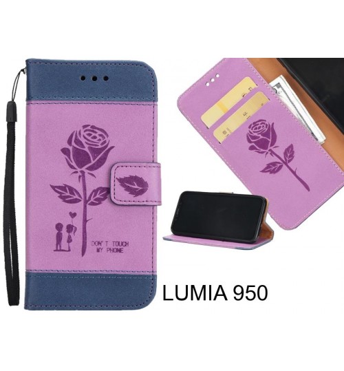 LUMIA 950 case 3D Embossed Rose Floral Leather Wallet cover case