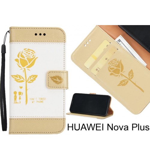 HUAWEI Nova Plus case 3D Embossed Rose Floral Leather Wallet cover case