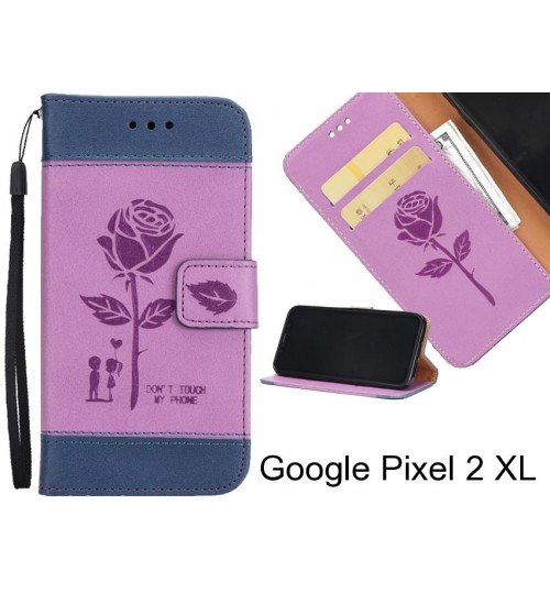 Google Pixel 2 XL case 3D Embossed Rose Floral Leather Wallet cover case