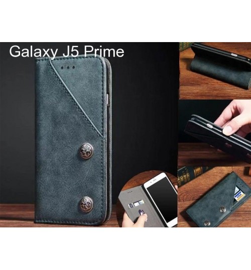 Galaxy J5 Prime Case ultra slim retro leather wallet case 2 cards magnet case