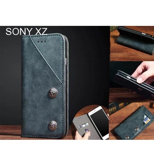 SONY XZ Case ultra slim retro leather wallet case 2 cards magnet case