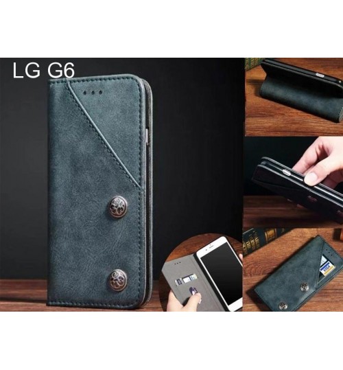 LG G6 Case ultra slim retro leather wallet case 2 cards magnet case