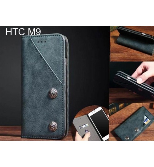 HTC M9 Case ultra slim retro leather wallet case 2 cards magnet case