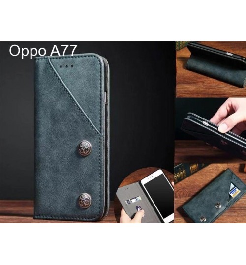 Oppo A77 Case ultra slim retro leather wallet case 2 cards magnet case