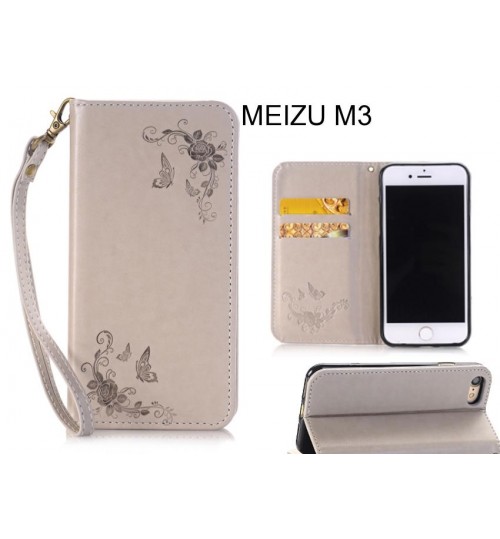 MEIZU M3  CASE Premium Leather Embossing wallet Folio case