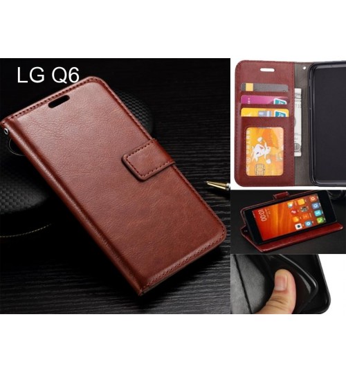 LG Q6  case Fine leather wallet case