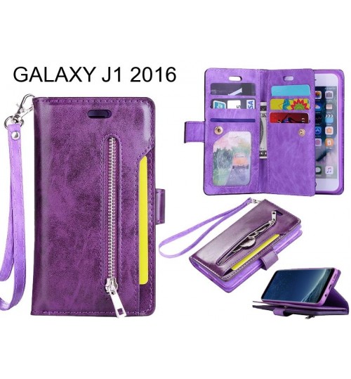 GALAXY J1 2016 case 10 cardS slots wallet leather case with zip