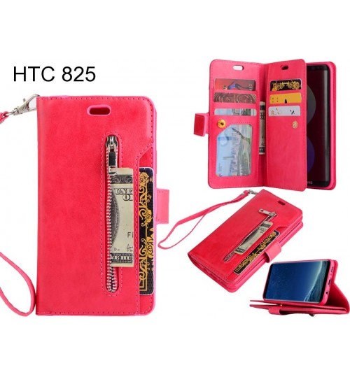 HTC 825 case 10 cardS slots wallet leather case with zip