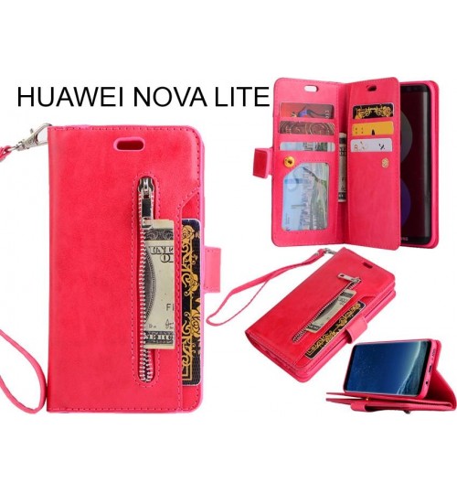 HUAWEI NOVA LITE case 10 cardS slots wallet leather case with zip