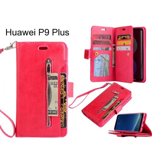 Huawei P9 Plus case 10 cardS slots wallet leather case with zip